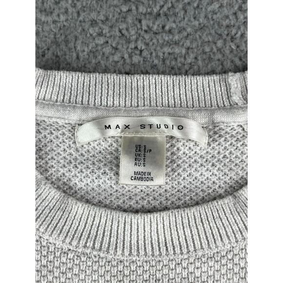 Max Studio Sweater Womens Small White Ivory Long Sleeve Button Accent Cut Comfy - Picture 4 of 9